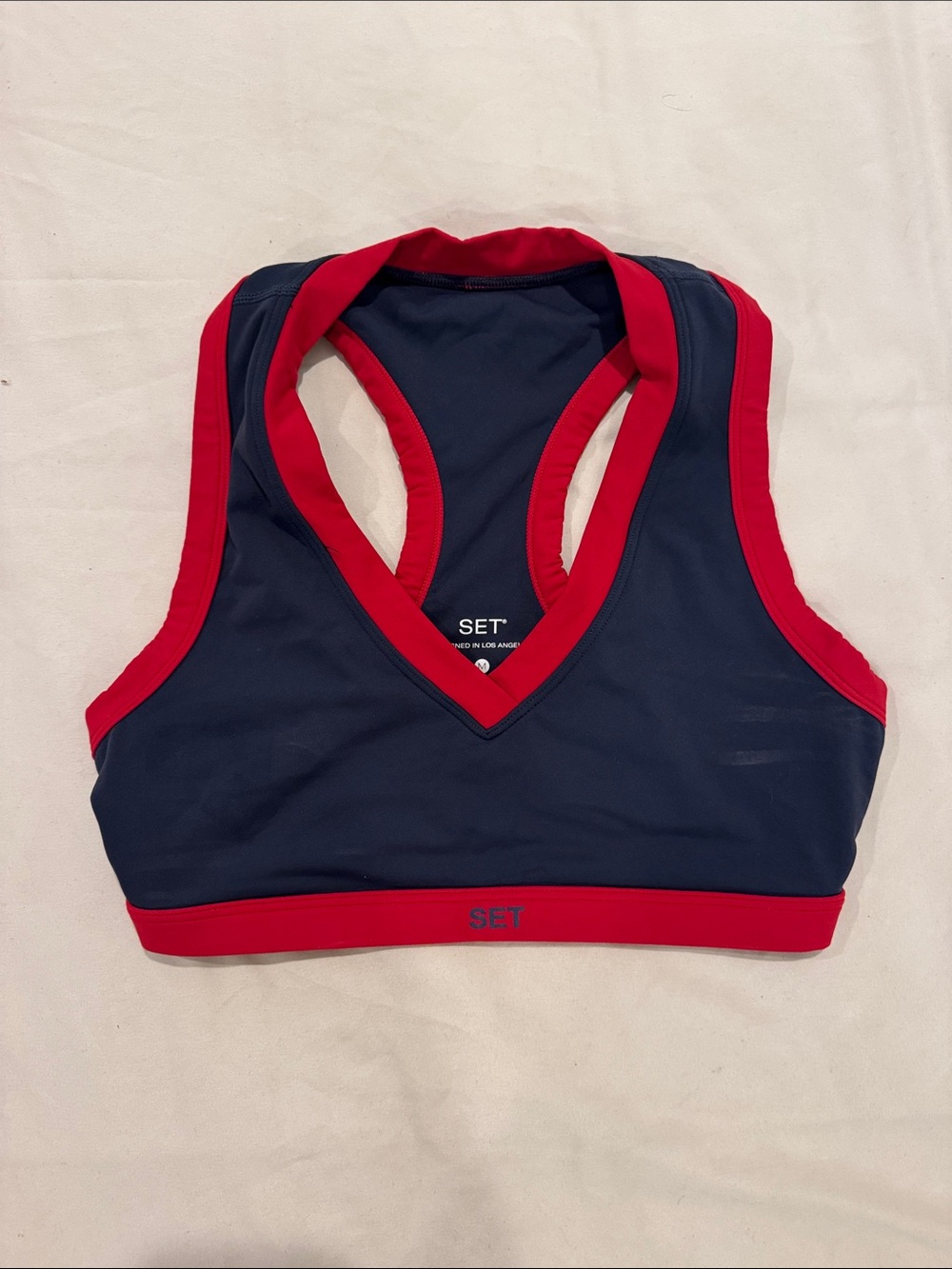 SET Active Airluxe Navy & Red Racerback Sports Bra
